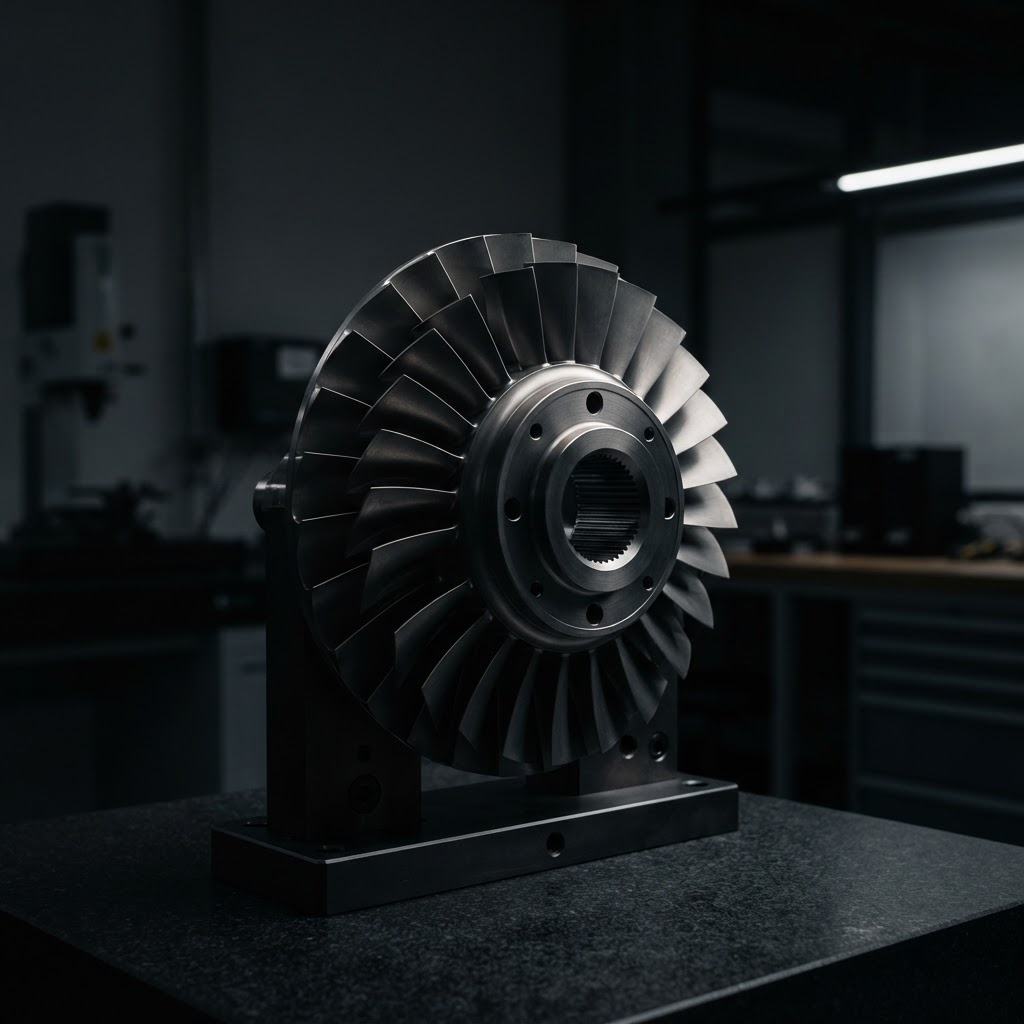 High-precision machined titanium aerospace turbine component